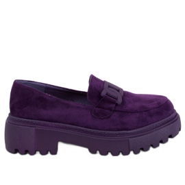 Mokasíny na platformě s přezkou Leena Purple fialová
