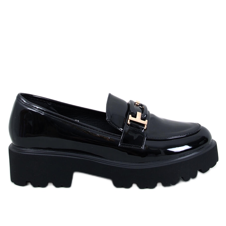 Lakované mokasíny Manff Black černá