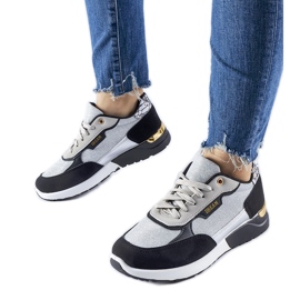 Černé a stříbrné třpytivé tenisky od Roganzuolo černá