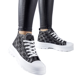 Černé tenisky zdobené monogramem Terenzio černý