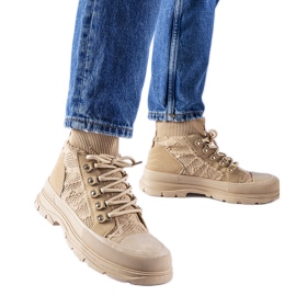 Béžové vysoké látkové tenisky Casalma béžový