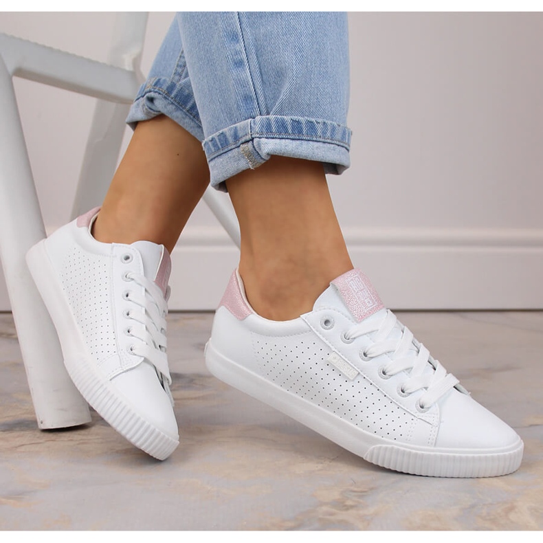 Nízké tenisky z eko kůže, bílé Big Star HH274073 bílý