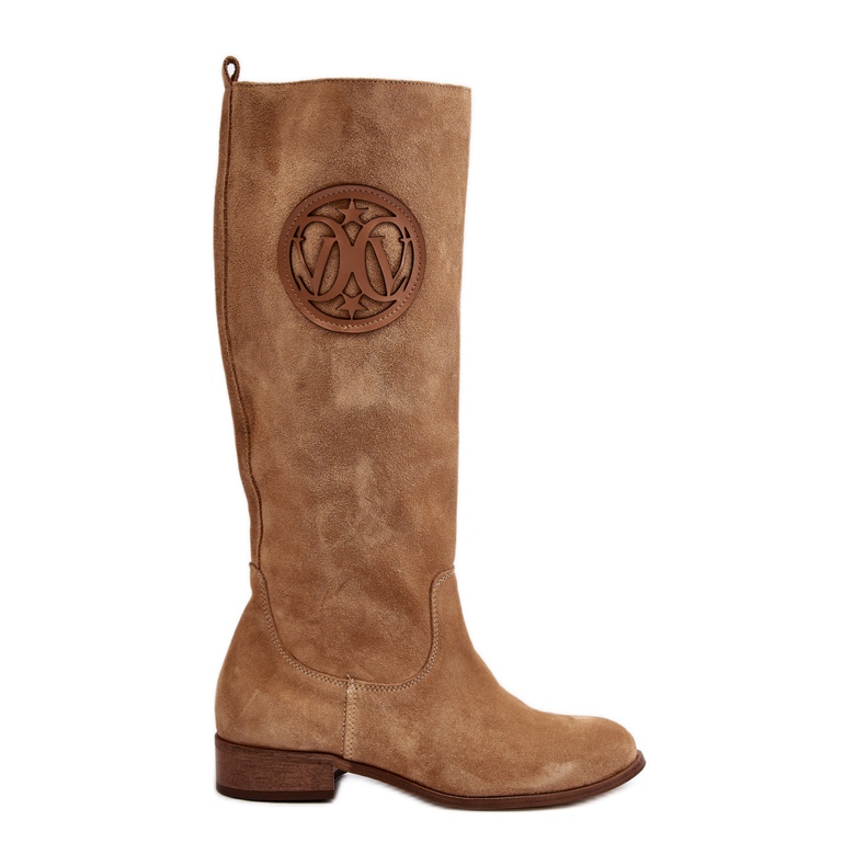 Zazoo 3367 Dámské semišové boty nad kolena, béžová béžový Zazoo 3367 Dámské semišové boty nad kolena, béžová béžový