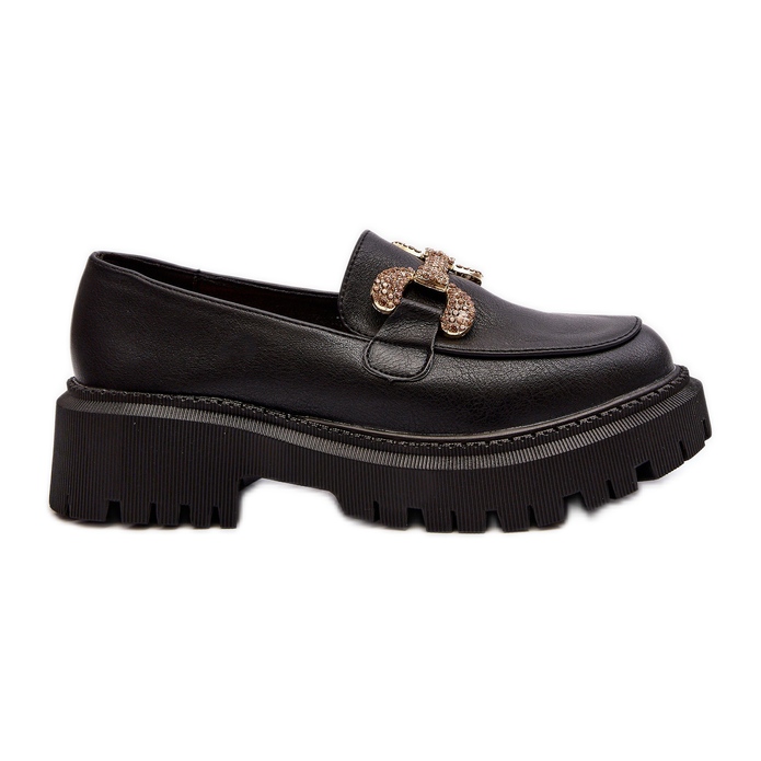 Dámské mokasíny s černým zdobením Gargi černá
