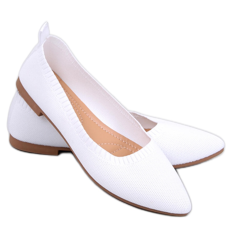 Prolamované balerínky Kreiss White bílý