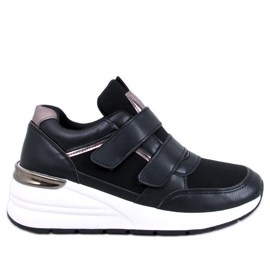 Moulton Black tenisky na klínku se suchým zipem černá