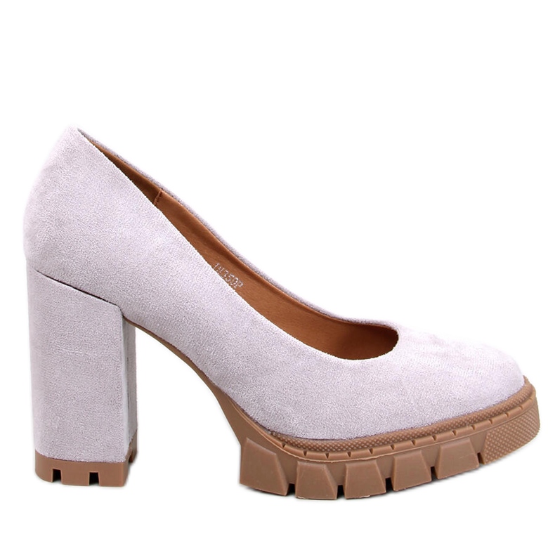 Angela Grey lodičky na vysokém podpatku a platformě šedá