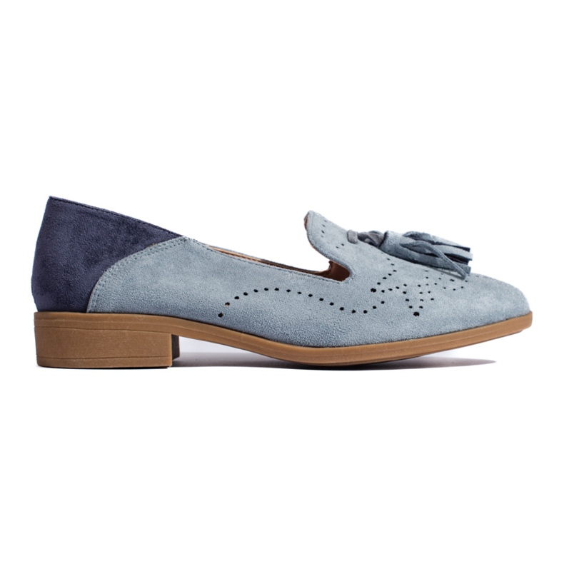 Prolamované šedé semišové mokasíny značky Daszyński šedá