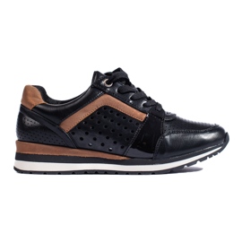 Černé prolamované dámské tenisky Daszyński černý