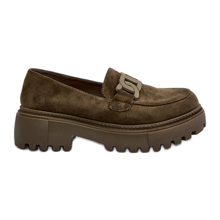 Dámské mokasíny s řetízkem tmavě zelené mevre zelená Dámské mokasíny s řetízkem tmavě zelené mevre zelená