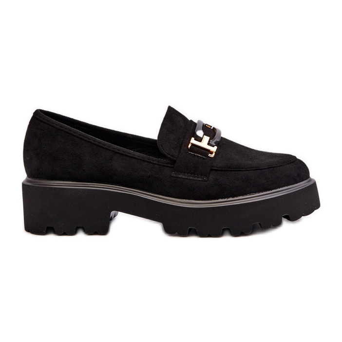 Dámské mokasíny s ozdobou černá Omavia