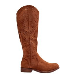 S.barski HY66-150 prolamované ploché boty Camel hnědý S.barski HY66-150 prolamované ploché boty Camel hnědý