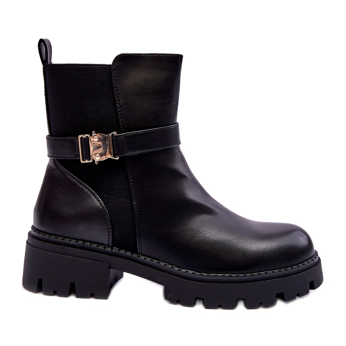 Dámské boty Jodhpur s černou dekorací černá