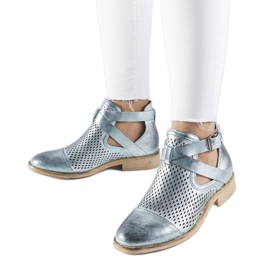 Zelené, prolamované, vysoké boty Kooter zelený