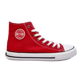Dámské klasické vysoké tenisky Big Star T274024 červené červený