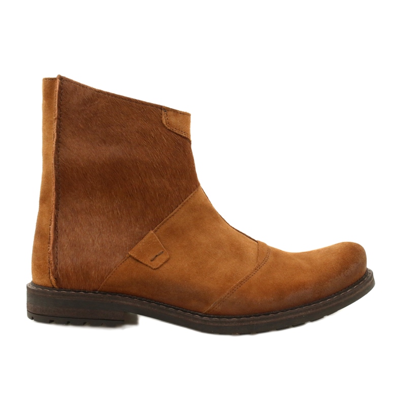 Olivier Kožené pánské kozačky 553KZ červené hnědý