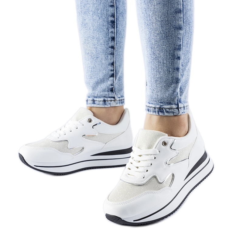 Bílé tenisky na platformě Inès bílý