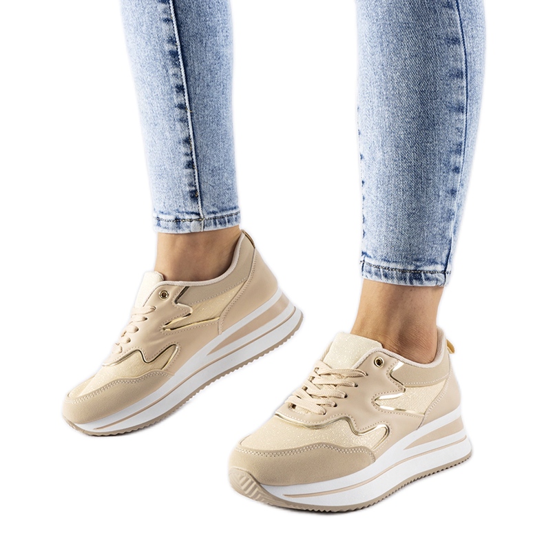 Béžové tenisky na platformě Inès béžový