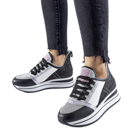 Černé třpytivé tenisky na platformě Marce černý