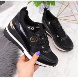 Boty na klínku eVento W EVE274A, černé černá Boty na klínku eVento W EVE274A, černé černá