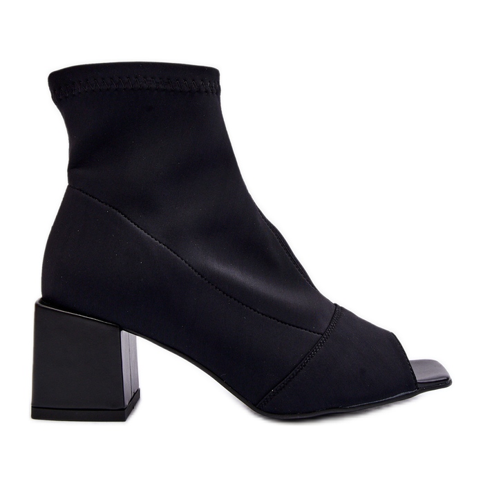 Zazoo 2876 Dámské boty na vysokém podpatku s otevřenou špičkou, černá