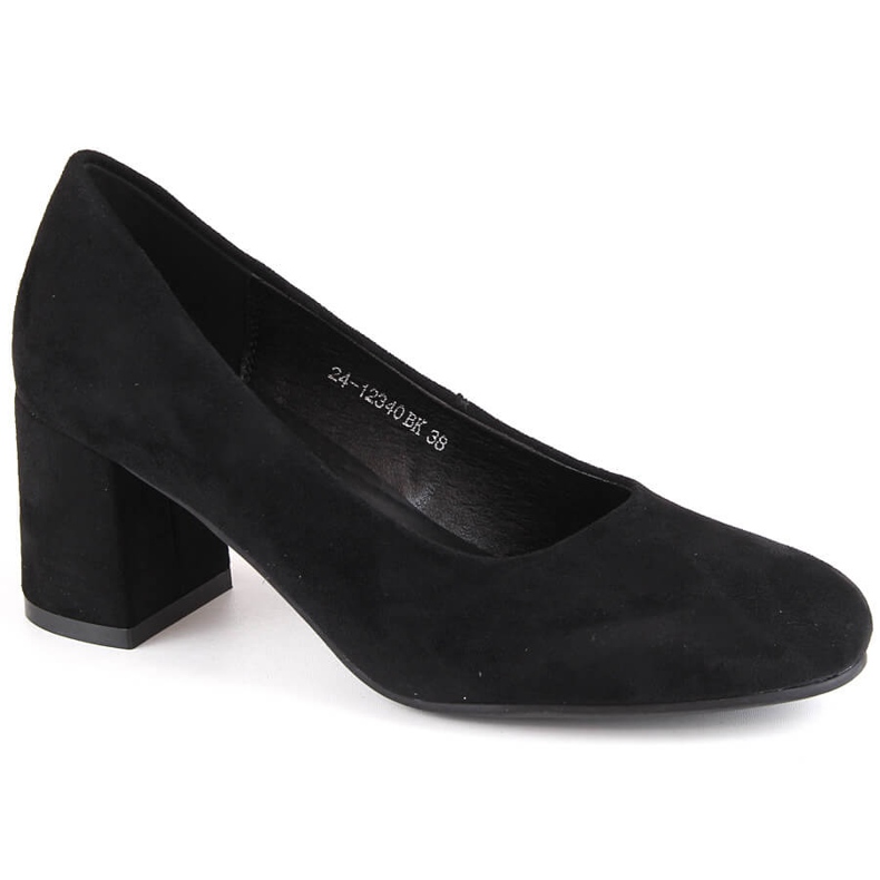 Dámské černé semišové lodičky na vysokém podpatku Potocki SZ12340 černá