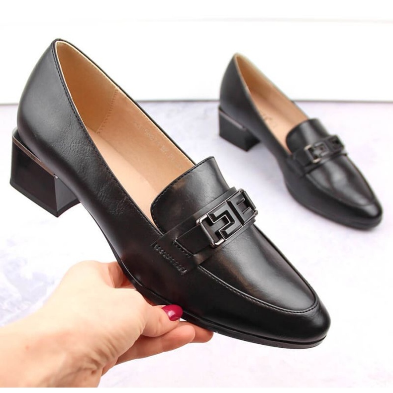 Boty na nízkém podpatku Vinceza W JAN270A, černé černá