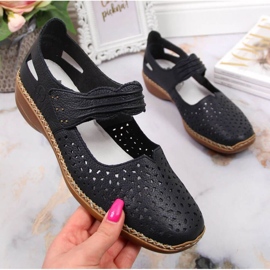 Kožené boty Rieker W RKR139, tmavě modrá Kožené boty Rieker W RKR139, tmavě modrá