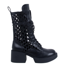 Prolamované kotníkové boty Vines Nero černá Prolamované kotníkové boty Vines Nero černá