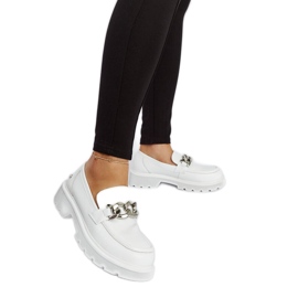 Bílé kožené mokasíny Goe LL2N4038 bílý