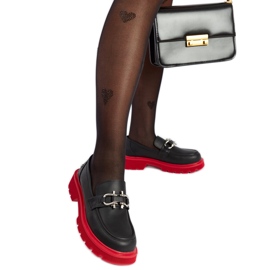 Černé kožené mokasíny Goe LL2N4040 černý