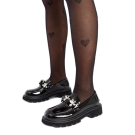 Černé lakované mokasíny Goe NN2N4200 černá Černé lakované mokasíny Goe NN2N4200 černá