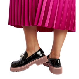 Černé kožené mokasíny Goe LL2N4039 černý