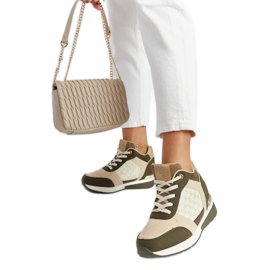 Zelené kaštanové tenisky na klínku zelená Zelené kaštanové tenisky na klínku zelená