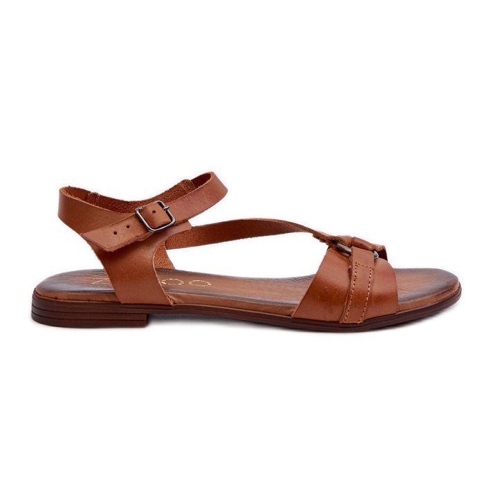 Zazoo 40182 Dámské kožené sandály, Hnědá hnědý