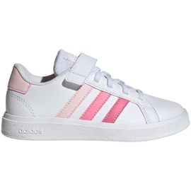 Boty Adidas Grand Court Elastic Lace a Top Strap Jr IG4838 bílý Boty Adidas Grand Court Elastic Lace a Top Strap Jr IG4838 bílý
