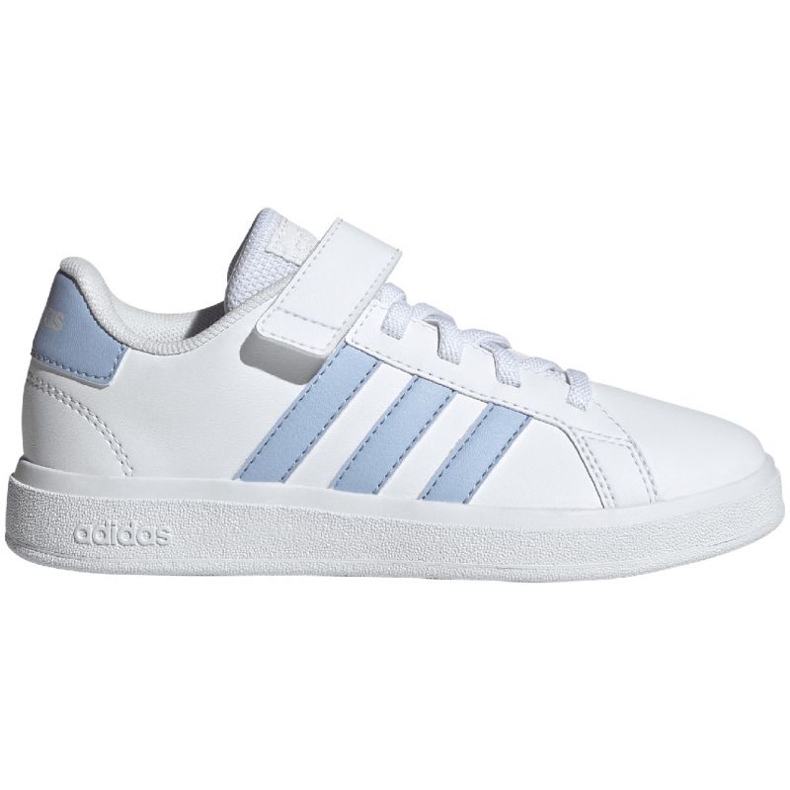 Boty Adidas Grand Court Elastic Lace a Top Strap Jr IG4841 bílý Boty Adidas Grand Court Elastic Lace a Top Strap Jr IG4841 bílý