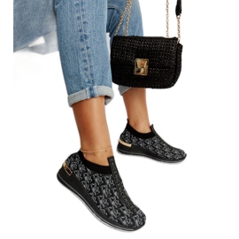 Černo-šedé Slip On Tartano boty černý