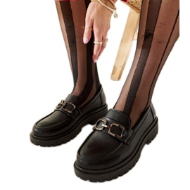 Černé mokasíny s pružinami černý