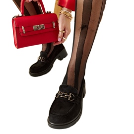 Černé semišové mokasíny značky Lyyla černá