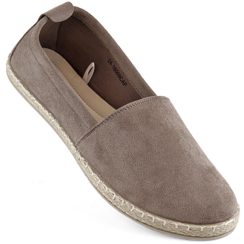 Dámské semišové slip-on espadrilky cappuccino Potocki W16009 béžový