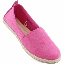 Dámské semišové slip-on espadrilky, růžové Potocki W16009 růžový