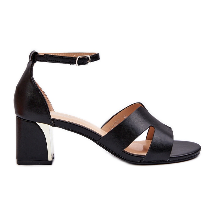 Dámské blokové sandály na vysokém podpatku černá Irivana
