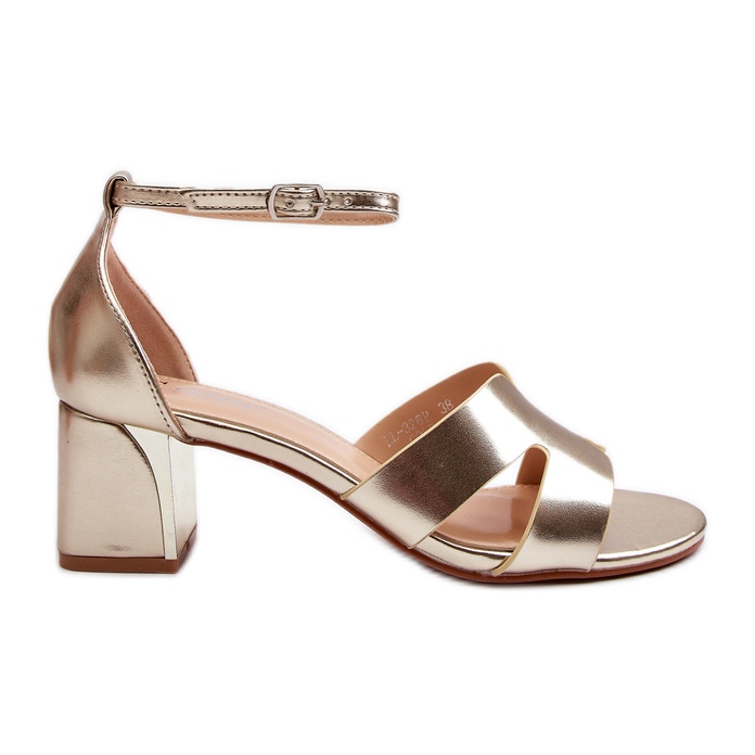 Dámské sandály na blokovém podpatku zlaté Irivana zlatý