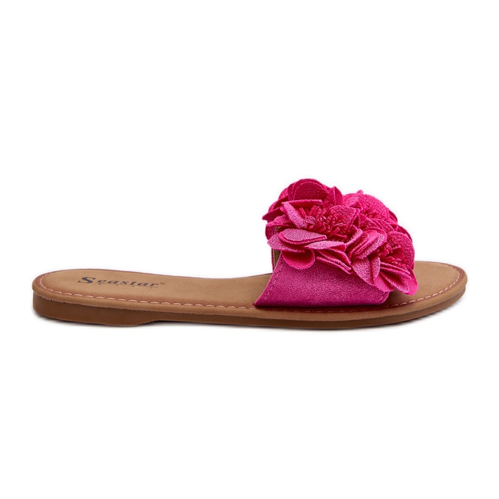 Dámské žabky s květinami Fuchsia Eelfan růžový Dámské žabky s květinami Fuchsia Eelfan růžový