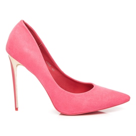 Seastar Semišové lodičky na podpatku růžový