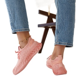 Růžové látkové tenisky Mira růžový Růžové látkové tenisky Mira růžový