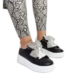 Černé tenisky na vysoké platformě Rensje černý