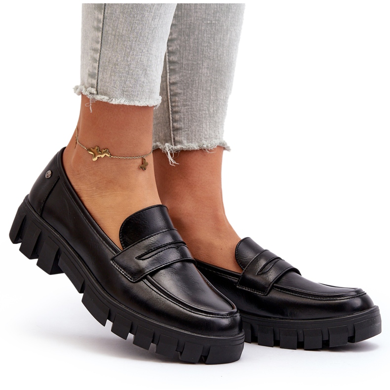 Vinceza Dámské mokasíny Eco Leather Black Seravisa černá