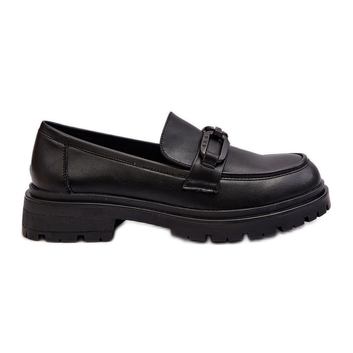 Vinceza Dámské přírodní kožené mokasíny Black Imbleria černá